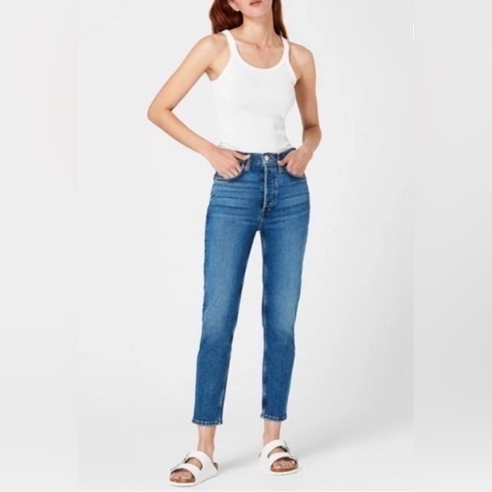 Re/Done High Rise Blue Women's Jeans - Picture 1 of 11